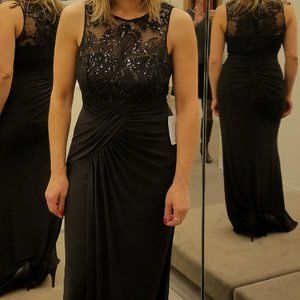 Black Beaded Evening Gown